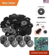 110 Pcs Rubber Flat Washer Kit, 1 OD X 1/4 ID X 1/8 Thickness Heavy Duty Abrasio