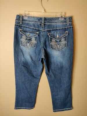 Nine West women's 10 30 x 24 denim capri date night fit zip