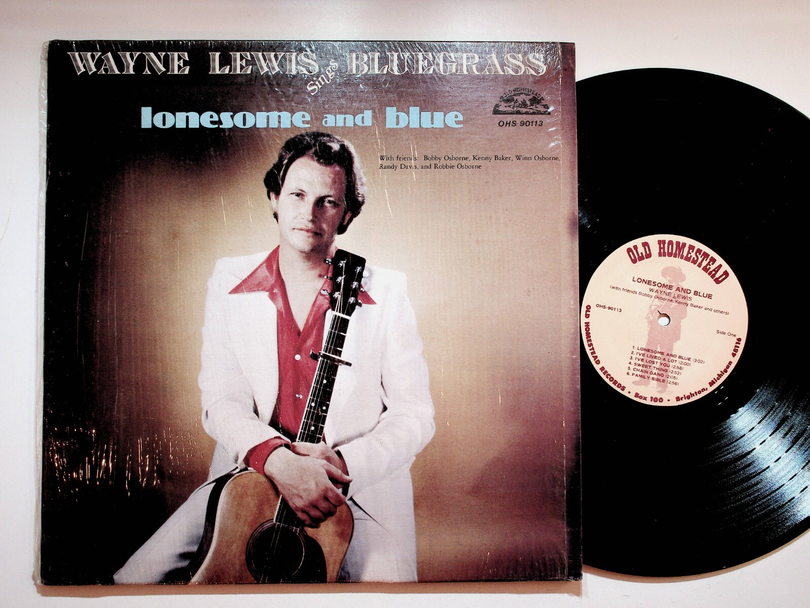 1980 Wayne Lewis Lonesome & Blue Bluegrass Vinyl LP Record VG+