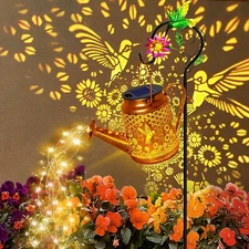 Solar Watering Can Lights, Hummingbird Hanging Lanterns Outdoor, Gardening Gi...