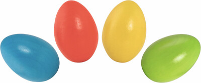 EGG-SHAKER 1 x Eierrassel Chicken Shaker Percussion Holz Rhythmus Rassel Kinder