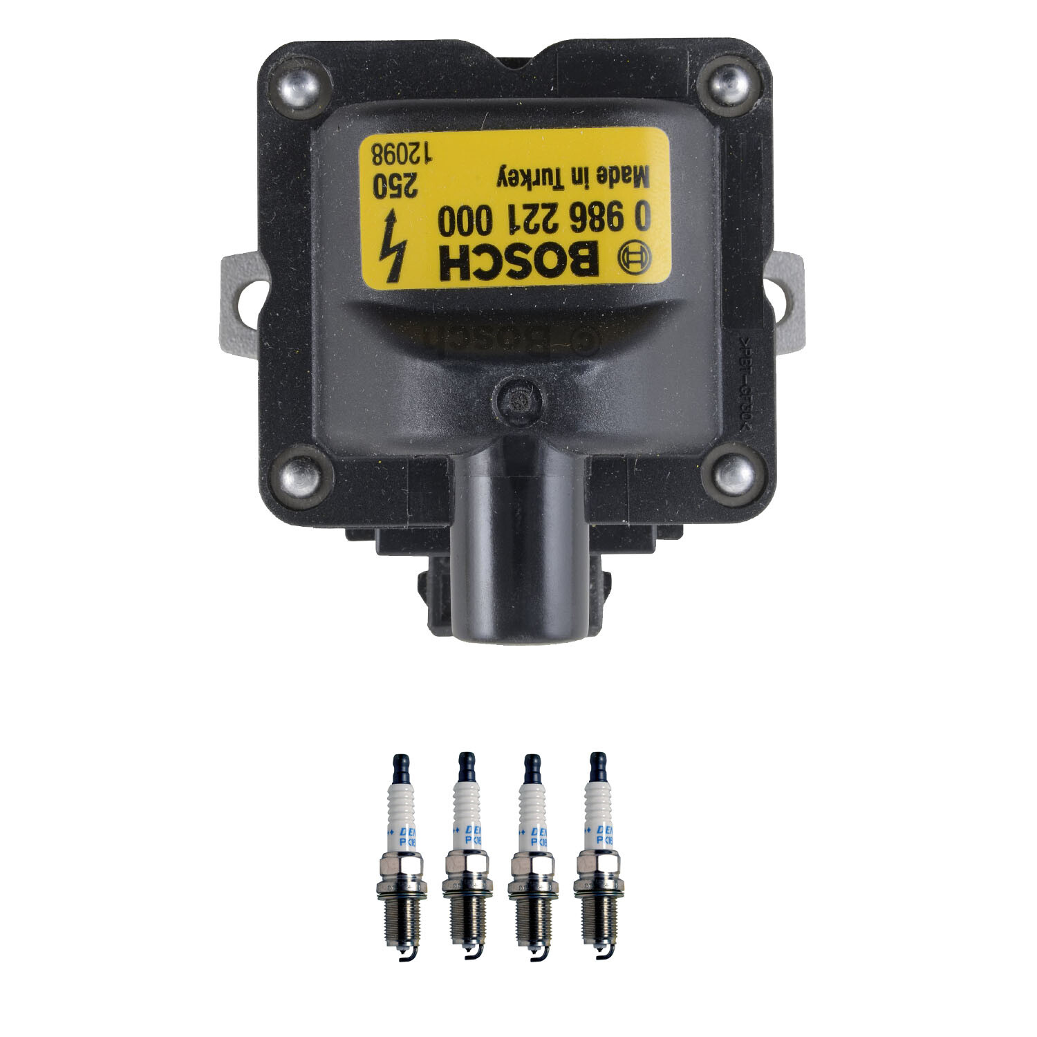 Bosch 1 Ignition Coil Denso 4 Double Platinum Spark Plug Kit For Golf Jetta L4