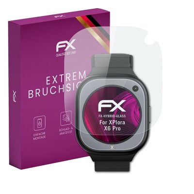 atFoliX Glasfolie für XPlora X6 Pro Displayfolie 9H Schutzpanzer