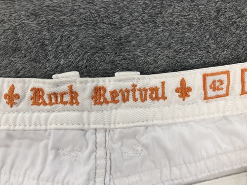 Rock Revival Mens Jack Shorts White Denim Embroidered Studded Size 42 NEW - Picture 12 of 23