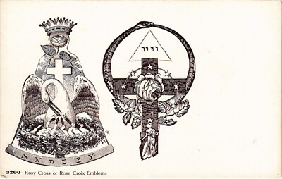 PC FREIMAUREREI, ROSE CROIX EMBLEME, alte Postkarte (b56616)