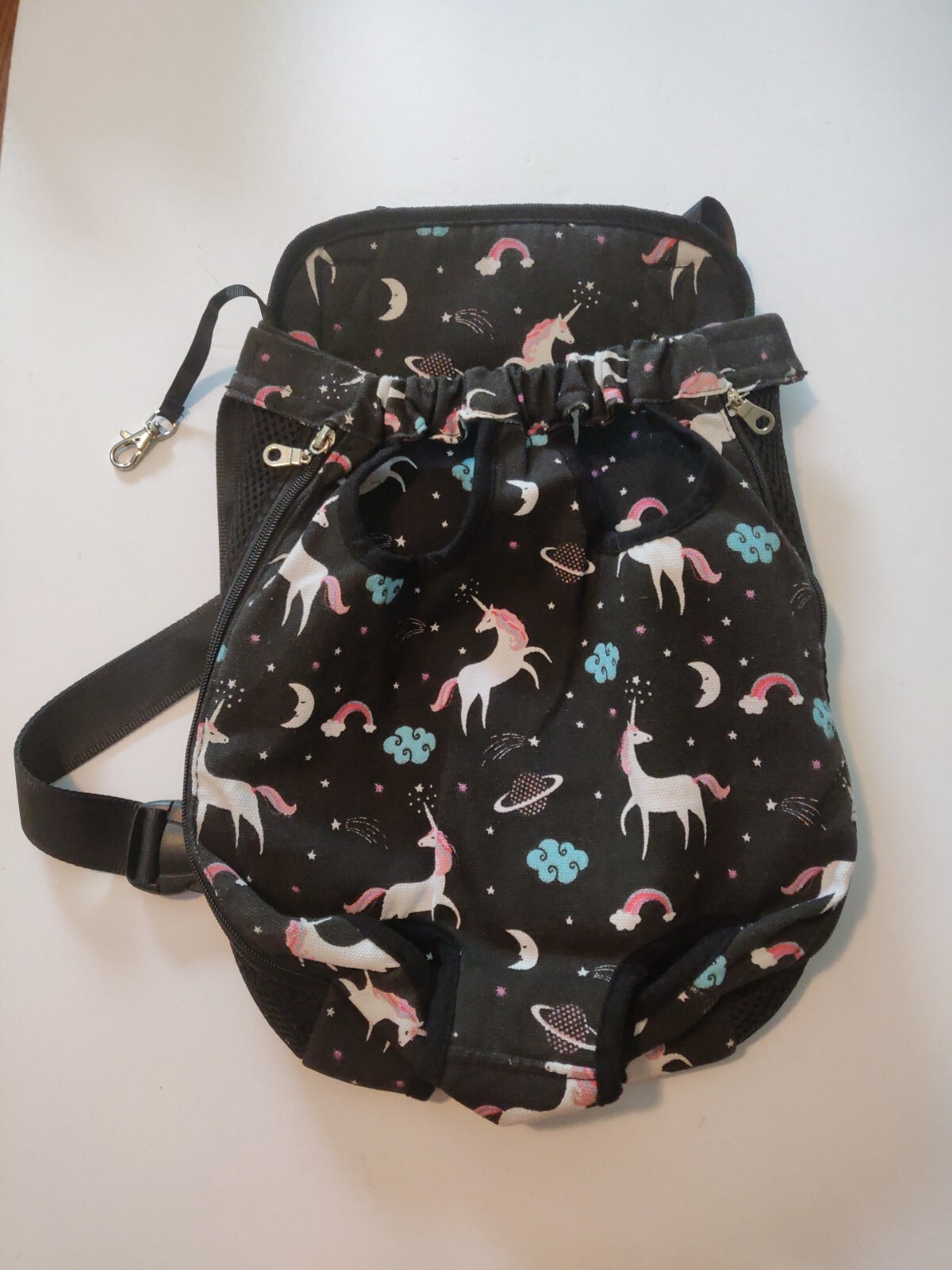 Baby Carrier size XL Unicorn print backpack style with adj. buckles side zippers-image