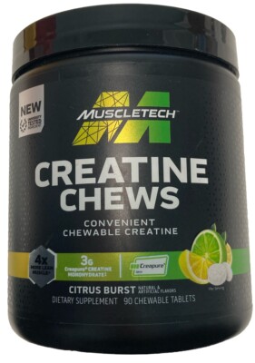 MuscleTech CREATINE CHEWS | Creapure Creatine Monohydrate | 90ct Exp1/2026 #0703