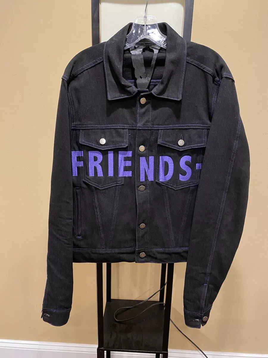 RARE Vlone Friends Black Purple Denim Jacket size Large