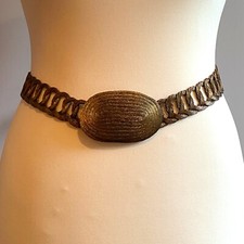 Vintage Womens Bronze Link Belt with Big Buckle
