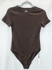 Double Lined Short Sleeve Bodysuit for Women Size M