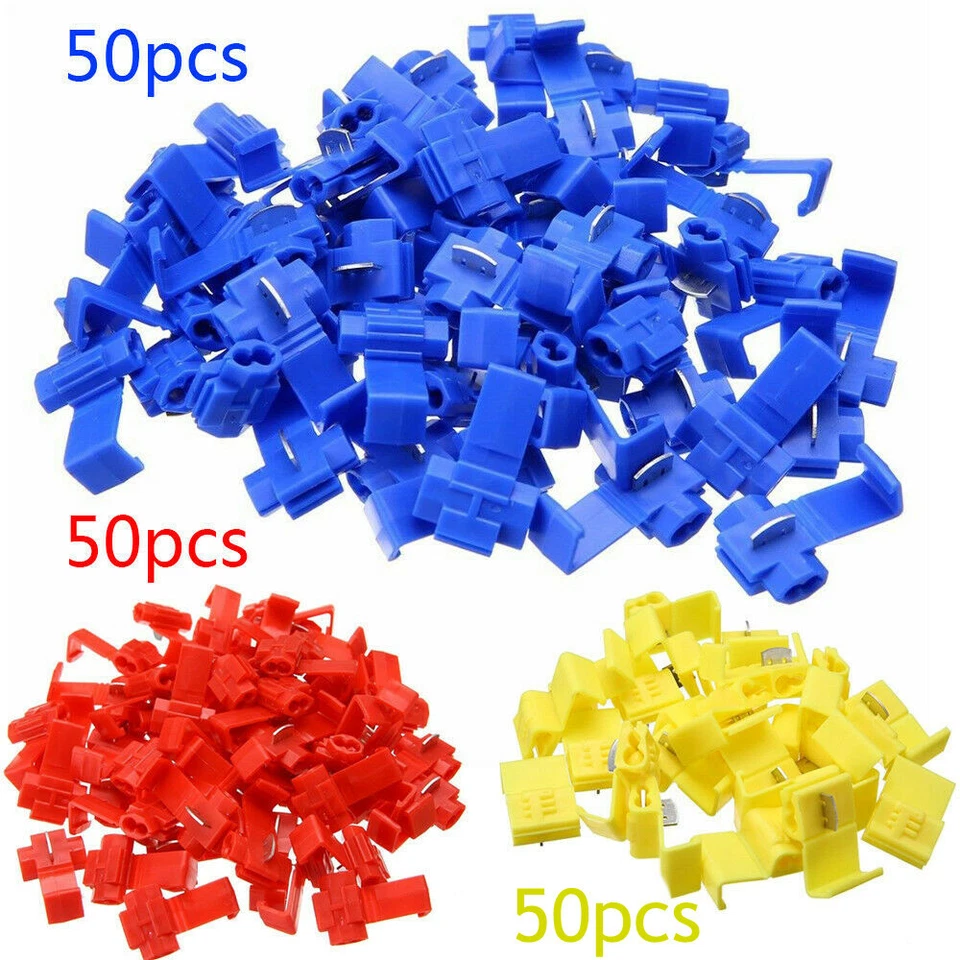 150 PCS ALL SIZES Quick Splice Tap Wire Connectors 12-10 16-14 22-18 Gauge IN US - Image 3 of 4