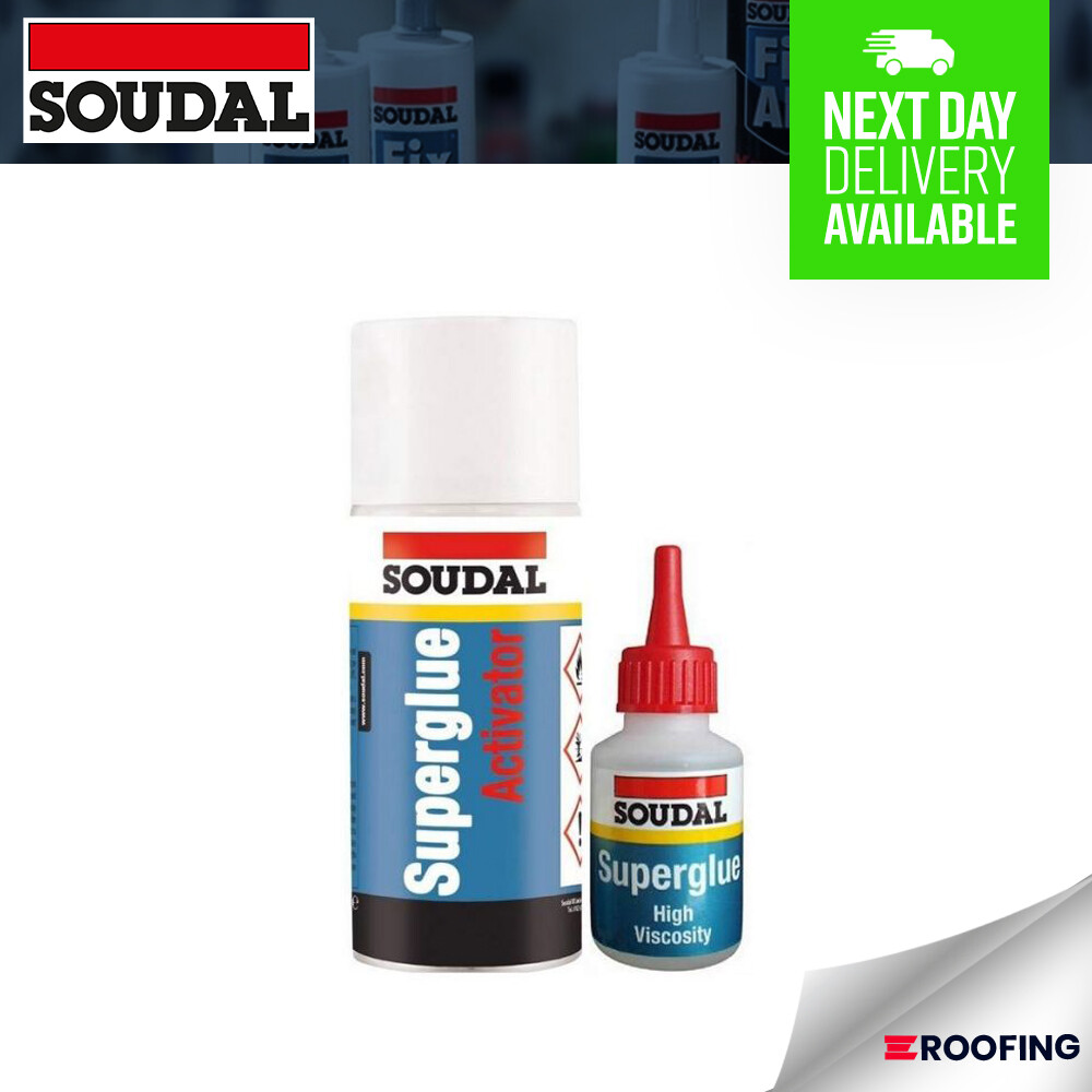 Soudal Mitre Bonding Kit 50g Superglue Adhesive & 200ml Superglue Activator