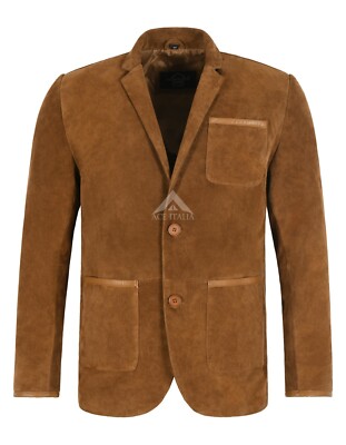 MILANO SPORT BLAZER MANTEL HELLBRAUN Wildleder klassisch maßgeschneidert weich 100 % echtes Wildleder Jacke
