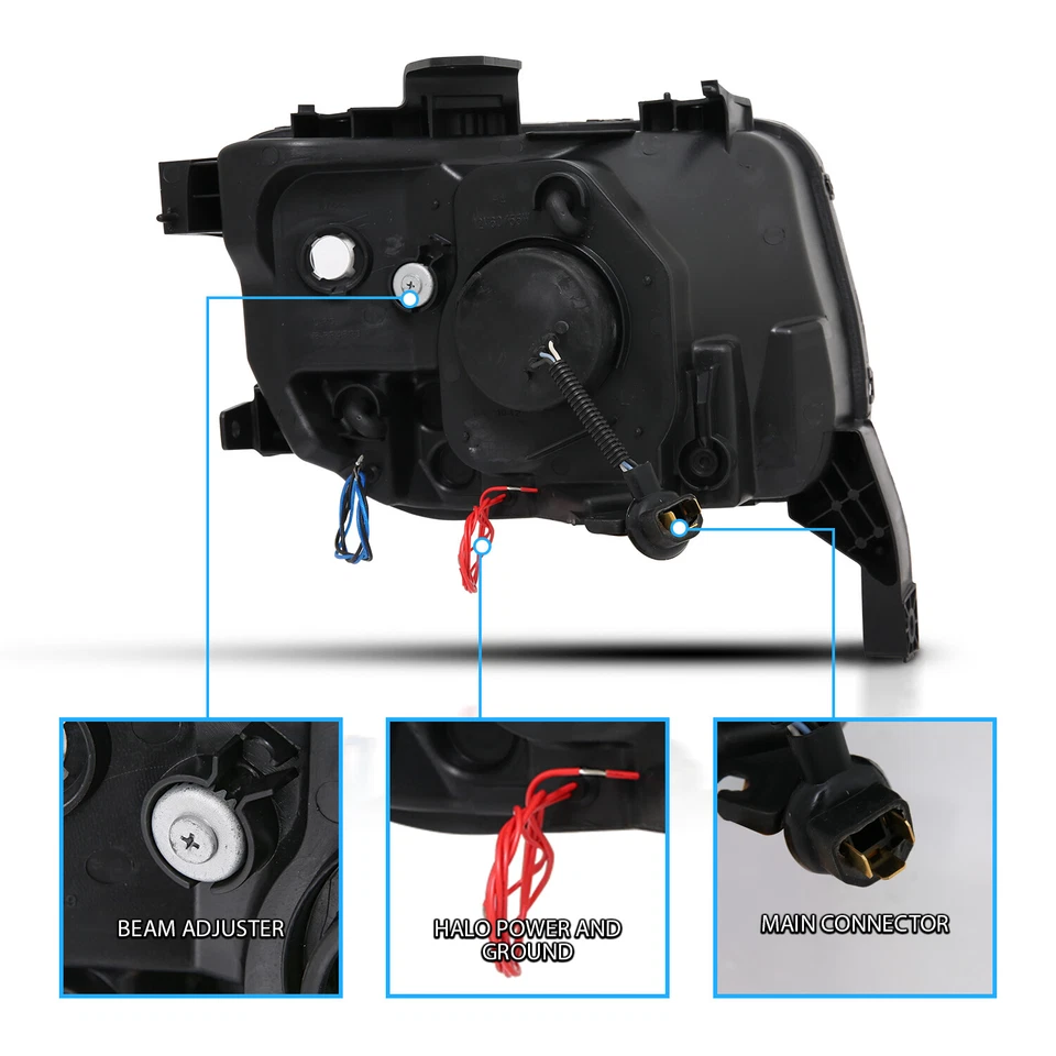 [LED Halo]For 2003 2004 2005 2006 2007 2008 Honda Element Projector Headlights Foto 2 de 4