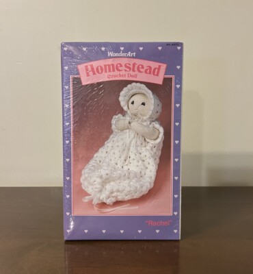 NOS 1990 CARON WonderArt Homestead Crochet Doll Kit  Rachel  #9751 Granny Core