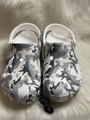 CROCS Kids\' Gray Camo Slippers Camo Crocs Little Kid Size 12 Size C12 | eBay main image 4