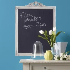 Vintage Chalkboard Frame w/ chalk Wallies Peel and Stick Chalk Board