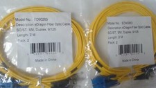 Lot of 4: 2M SC / ST Singlemode Duplex 9/125 Fiber Optic Cable - Yellow