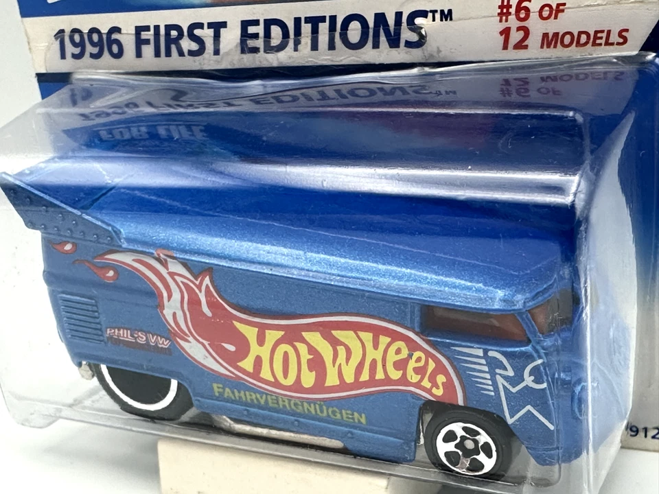Autobús de arrastre Volkswagen VW primeras ediciones Hot Wheels 1996, 1:64, nuevo en caja Foto 3 de 4