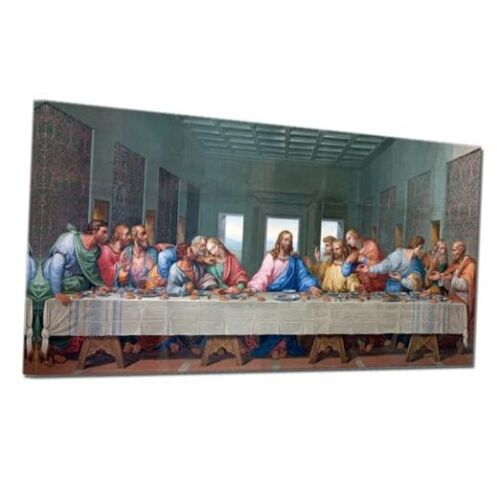 Jesus Christ Artwork Canvas Print Living Room 40L" x 20W" Last Supper Artwork
