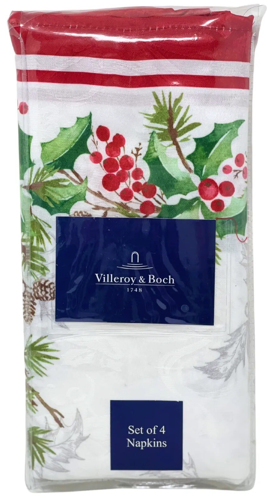 Villeroy & Boch 60 x 120 Perfect Holly Christmas Tablecloth & 12
