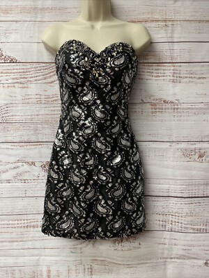 black rhinestone birthday dress Lime by Riva Sequin w Bodice Size 4 Short Party NWT WD2 styleattribute-winter