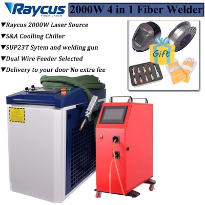 2000W Raycus 4 in 1 Fiber Laser Welding Machine Dual Wire Feeder Welder CA