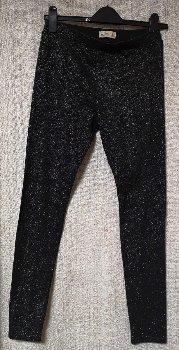 HOLLISTER black sparkly leggings size S eBay
