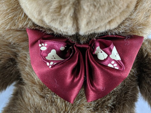 Dan Dee Brown Bear Plush 19 Inch Maroon Bow Stuffed Animal toy - Picture 3 of 8