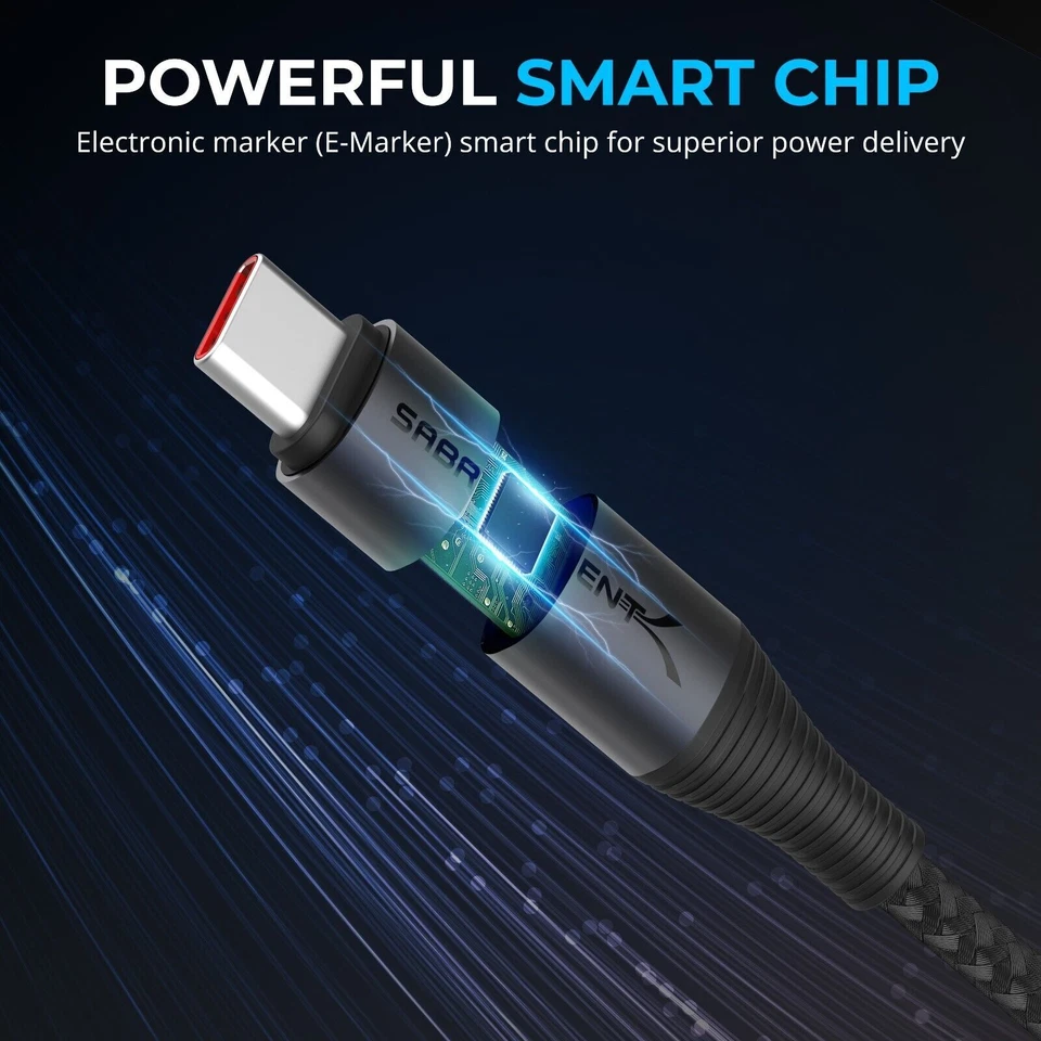 SABRENT USB C to USB C Charging Cable with Smart Display, 1M/3.3FT Long, E-Marke - Image 4 of 4
