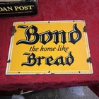 VINTAGE ADVERTISING BOND The Home-like BREAD PORCELAIN WALL SIGN   19”x 14”