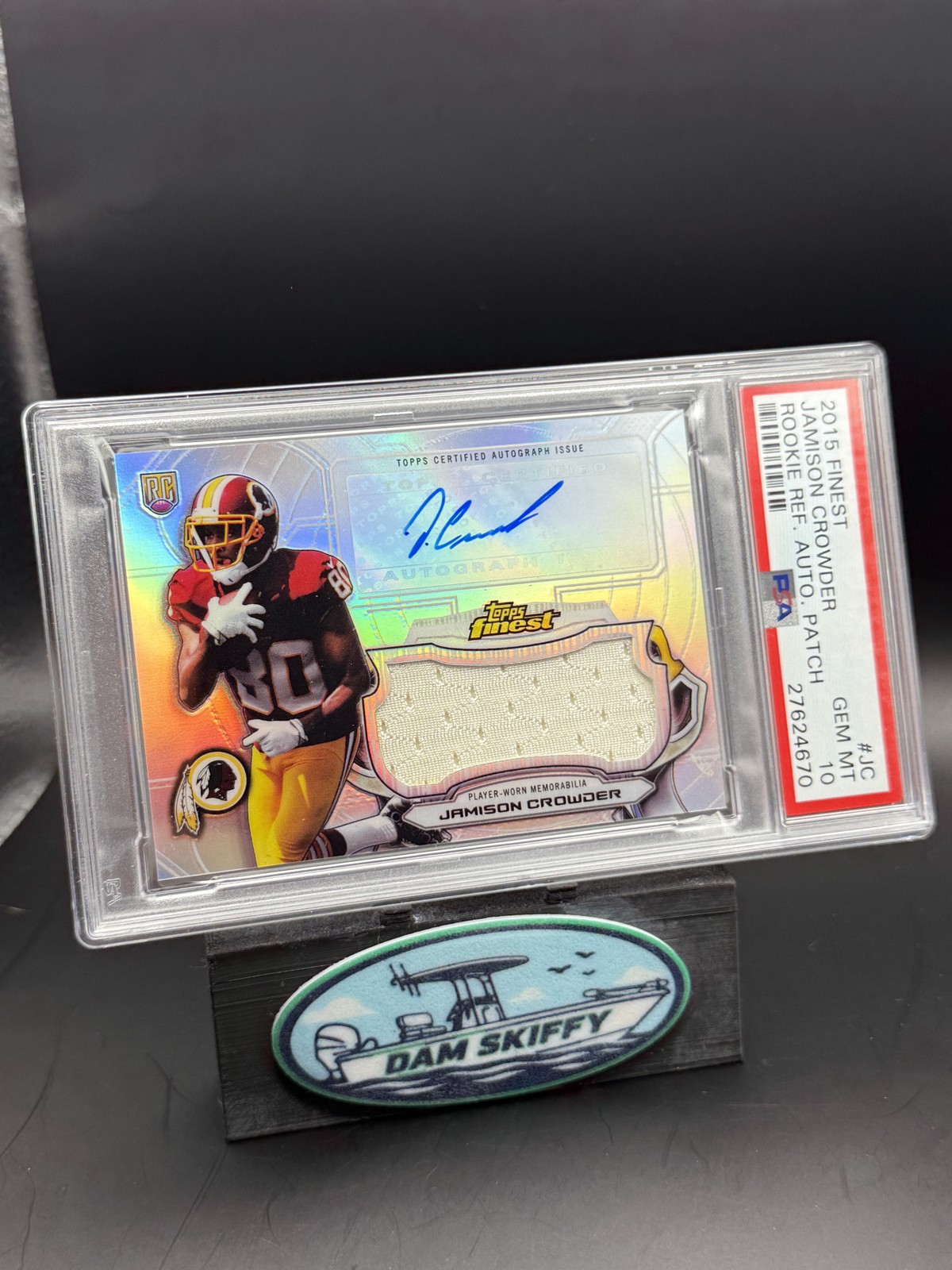 Jamison Crowder Finest Rookie Refractor Autograph Patch #JC Base