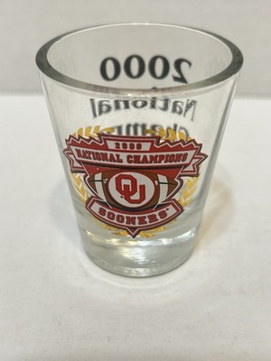 Vintage OU Sooners National Championship 2000 Football Shot Glass Collectible