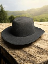 Black Western Cowboy Hat   65 Cotton, 35 Polyester, Classic Unisex Style