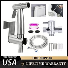 Toilet Shattaf Adapter Hose Bidet Spray Stainless Steel Handheld Shower Head US 