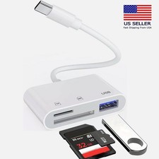 USB C to SD Card Reader with USB 3.0 to Micro SD TF Card Reader for iPhone 15 16