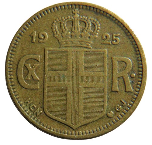 1925 Iceland One Krona Coin