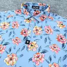 Bad Birdie Polo Shirt Mens Large Floral Golfer AOP All Over Print Performance