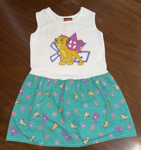 Vintage 90s Disney Lion King Dress Size 6 Girls Simba USA Made Rare