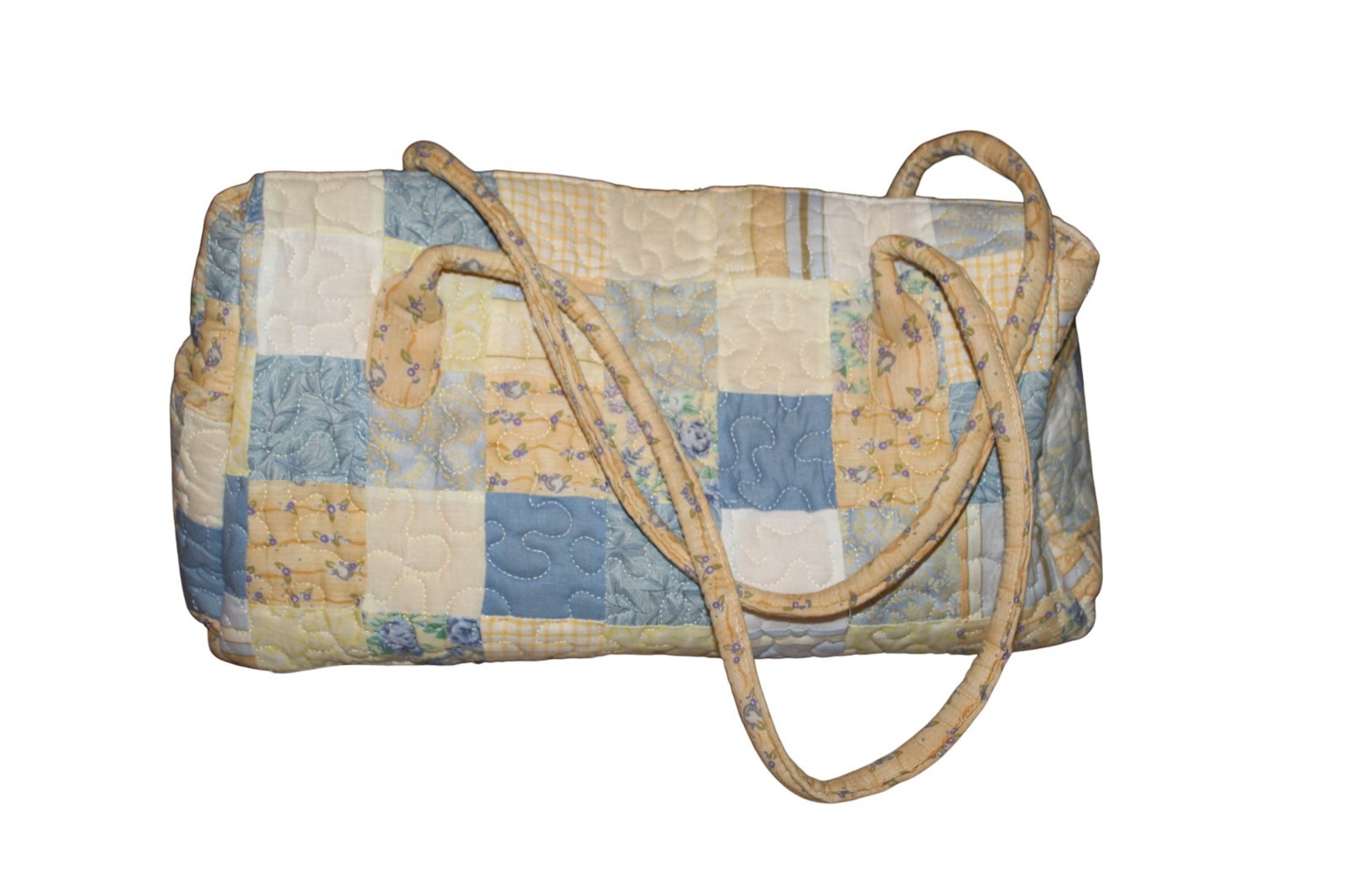 Donna Sharp Quilted Patchwork Blue & Yellow Hand … - image 2