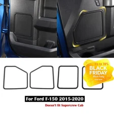 Interior Door Speaker Trim Decor Cover Frame For Ford F150 2015-20 Carbon Fiber