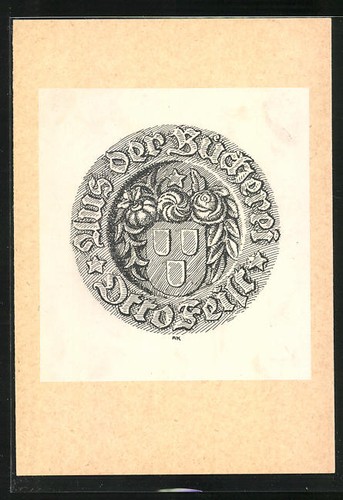 Exlibris Otto Feist, Wappen mit Ornamenten - 第 1/1 張圖片