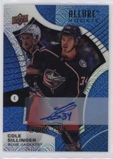 2021-22 Upper Deck Allure Rookies Blue Line 18/35 Cole Sillinger #116 Auto 7xr