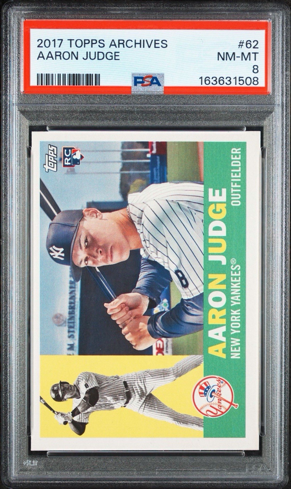 2017 Topps Archives - Aaron Judge #62 (RC) PSA 8 Yankees Rookie view 1