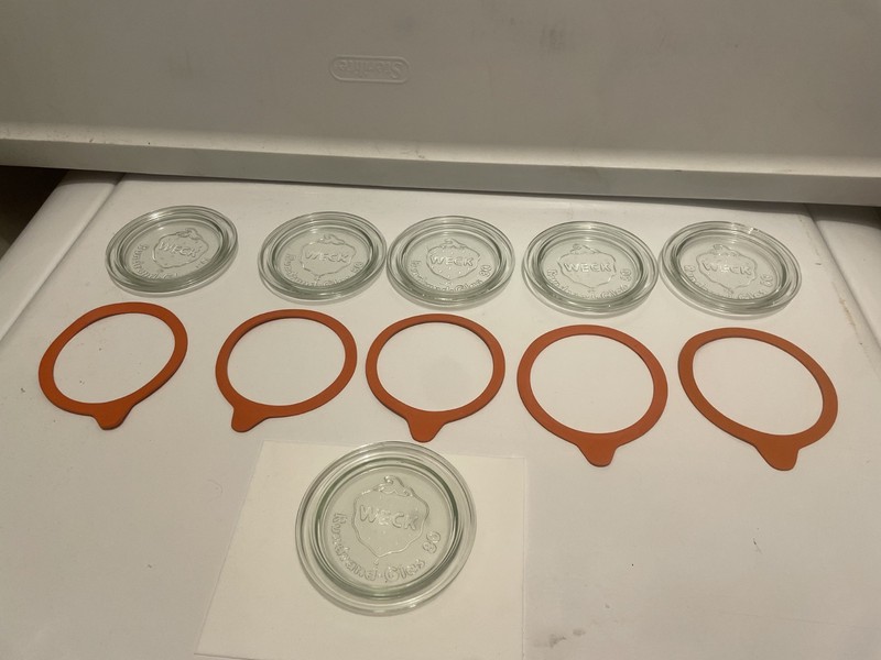 LOT of 6 WECK Rundrand-Glas 80 Canning Jar Replacement Lid M (3-1/8”) Strawberry