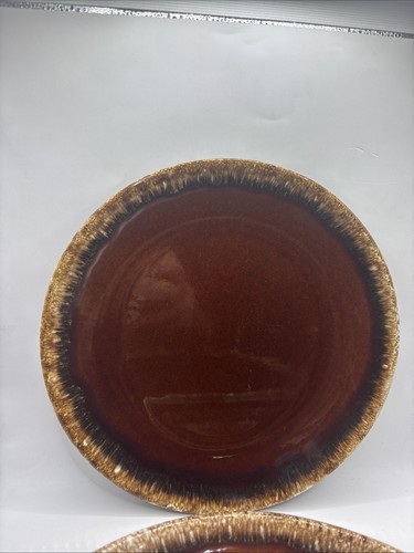10.5” Vintage Hull "Brown Drip Glaze" Dinner Plates, Set of 4 - Imagen 2 de 5