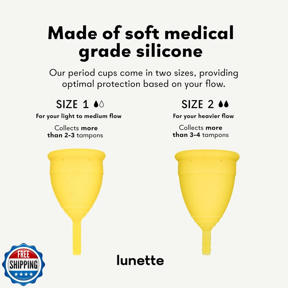 Copa Período Luneta - Copa Menstrual con 12h Comodidad Sin Fugas - Suave 100% Med Foto 3 de 4