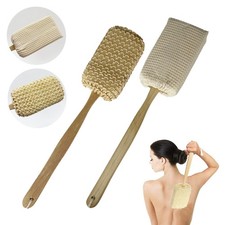 2 Exfoliating Loofah Bath Brush Long Wooden Handle Shower Sponge Body Back Scrub