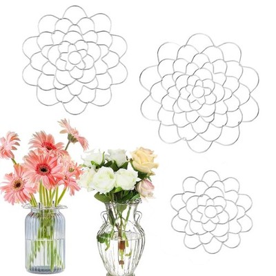 Norhogo 3er Pack Blumenfrosch Metall Arrangement Werkzeug, 3 Größe, Silber