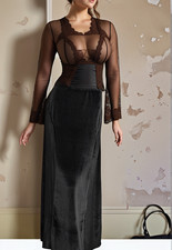 Maxirock  Samt  gothic punk alternative schwarz Gr.38/40